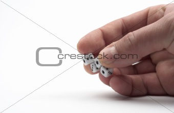 Dices in hand 