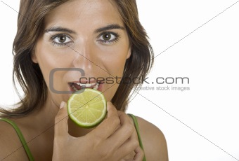 Eating a lime