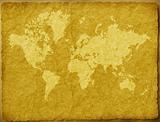 World map on aged paper