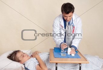 Doctor preparing medication dose