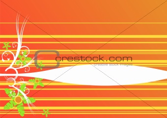 Flowers over orange background