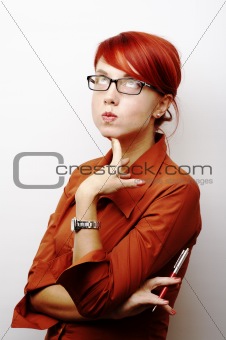 Portrait of pensive Business Woman