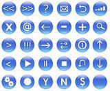 Icons For Web Actions Set Blue