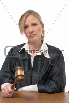 Stern looking woman judge