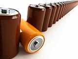 row of batteries