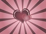 Pink Hearts Vortex Background