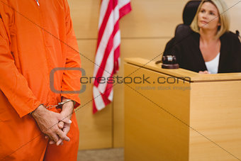 Judge looking the condemned prisoner