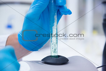 Close up of a test tube