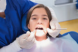 Scared young patient in dental examination