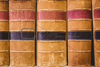 Close up of old books