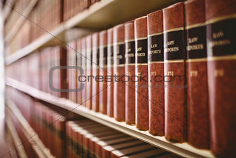 Close up of a lot of law reports