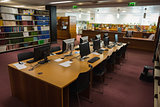 Computer desks in the library