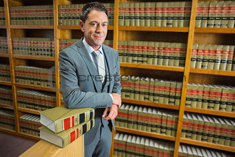 Lawyer standing in the law library