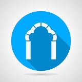 Round flat vector icon for trefoil arch