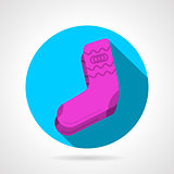 Flat vector icon for pink socks