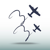 Airplane icon, vector illustration. Flat design style