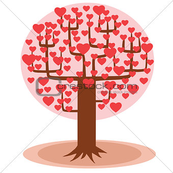 Tree with hearts instead of leaves