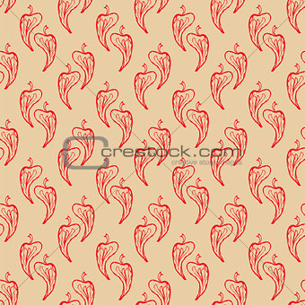 seamless pattern with  chili