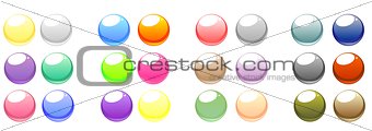 Colorful vector web button set isolated on white background