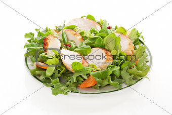 Fresh salad on plate isolated.
