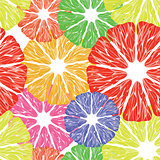 Tasty and Bright Seamless Pattern with Citrus Fruite