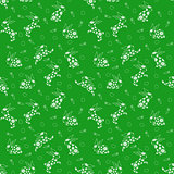 Seamless pattern with white rabbits over green