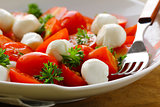 Italian salad with tomatoes and mozzarella (caprese)