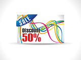 abstract colorful discount card template