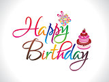 abstract colorful happy birthday text