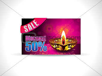 abstract artistic golden diwali on purple background