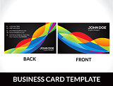 abstract rainbow business card template