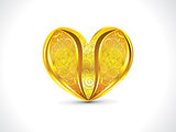 abstract artistic golden floral heart background