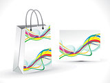 abstract artistic colorful  wave shopping bag