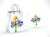 abstract artistic colorful  tree shopping bag