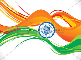 abstract indian republic day wave background