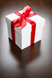 White Gift Box with Red Ribbon and Bow
