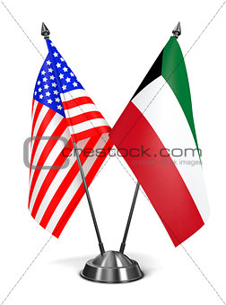 USA and Kuwait - Miniature Flags.