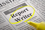 Report Writer Vacancy in Newspaper.