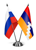 Russia and  Nagorno-Karabakh  on Miniature Flags.