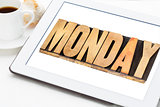 Monday on digital tablet