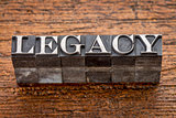 legacy word in metal type