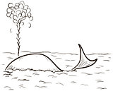 Figure whale in the water