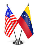 USA and Venezuela - Miniature Flags.