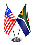 USA and South Africa - Miniature Flags.
