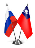 Russia and Republic China - Miniature Flags.