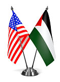 USA and Palestine - Miniature Flags.