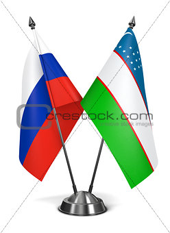 Russia and Uzbekistan - Miniature Flags.