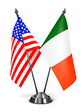 USA and Ireland - Miniature Flags.