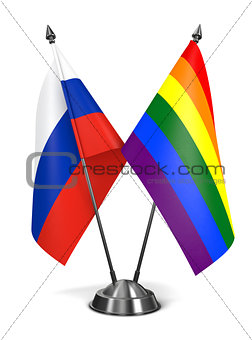 Russia and Gay - Miniature Flags.