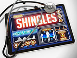 Shingles Diagnosis on the Display of Medical Tablet.